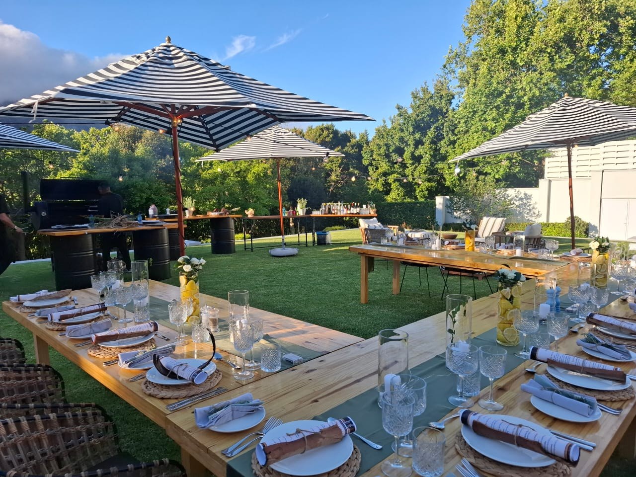 Garden dining setup