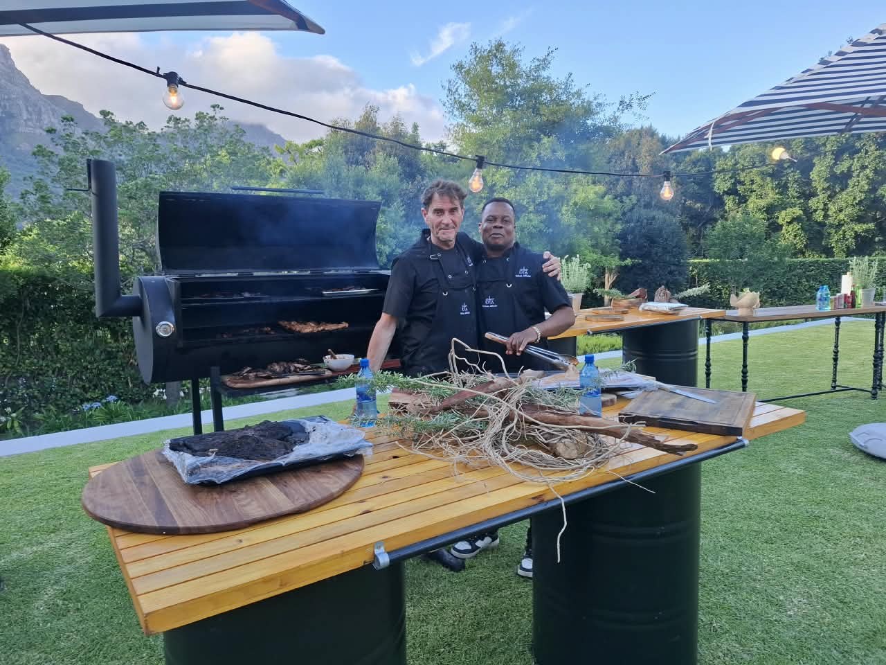 BBQ team at the smoker