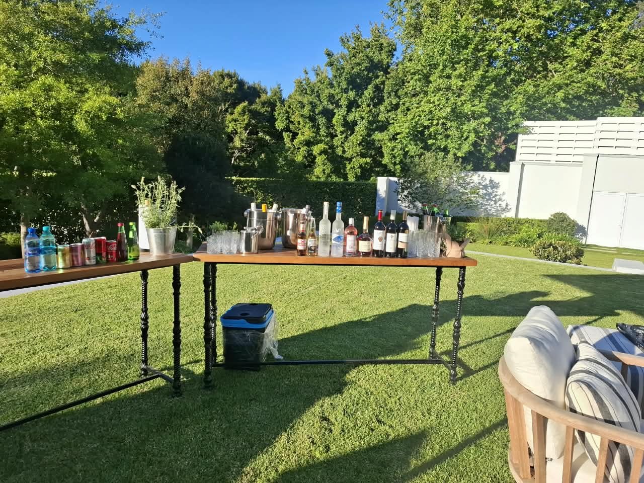 Outdoor serving table